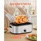 Silver Stainless Steel 24QT Electric Roaster Oven with Temperature Control